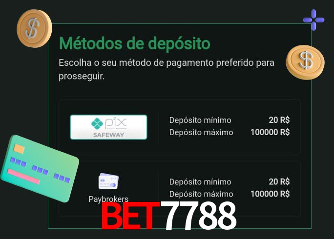 O cassino bet7788 oferece uma grande variedade de métodos de pagamento